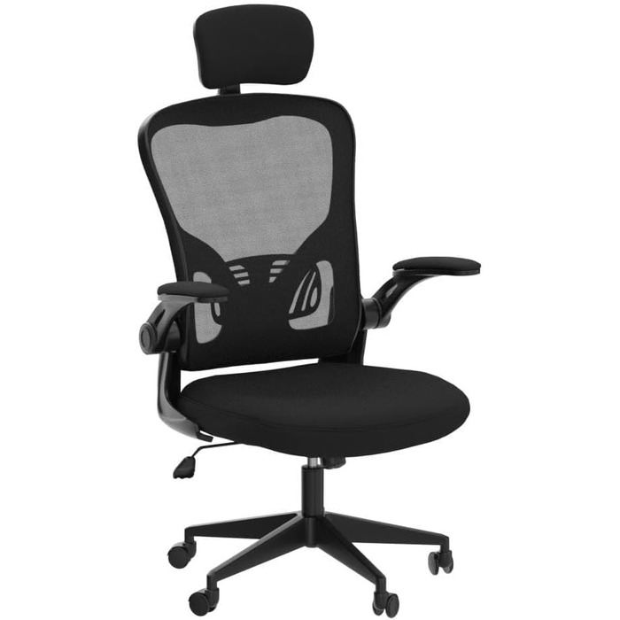 Ергономічне крісло для офісу та дому: комп'ютерне крісло з регульованою підголівником та підтримкою попереку. Максимальне навантаження до 150 кг (білий).