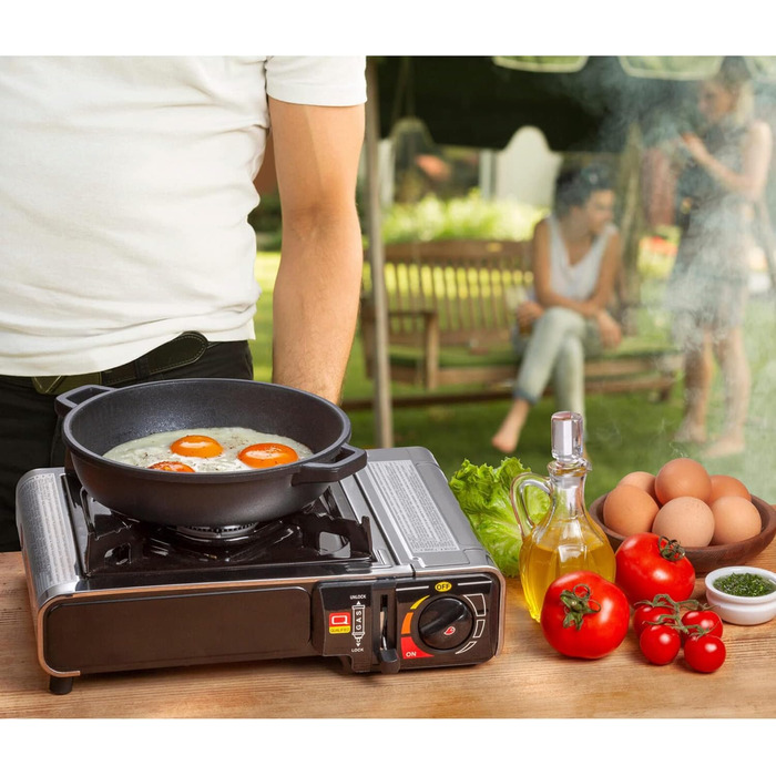 Газовий пальник для кемпінгу Kemper Smart 1 з нержавіючої сталі, сірий