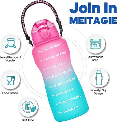 Спортивна пляшка для води з відмітками часу MEITAGIE 3,8 л BPA Free