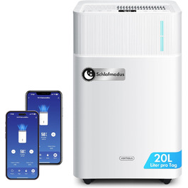 Електричний осушувач повітря VonHaus 12L/24h - для підвалу, кімнат до 125м³/20м², з таймером та функцією сну, проти вологи та плісняви