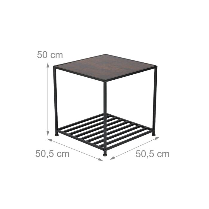 Relaxdays Додатковий столик індустріального стилю з полицею