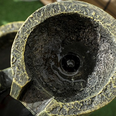 Садовий фонтан / Водоспадний фонтан, регульована швидкість, 25 x 24 x 60 см, чорний