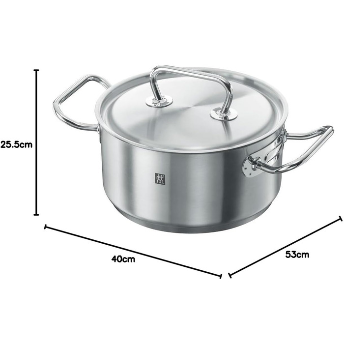 Набір каструль ZWILLING Twin Classic 5-ти частинний, з кришкою, для індукційних плит, не покритий, з нержавіючої сталі, срібний