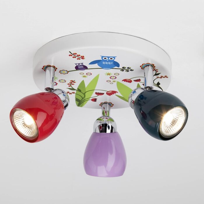 Стельовий світлодіодний світильник Lightbox з теплим білим світлом - 3-світловий світильник для дитячої кімнати з поворотними головками - стельовий світильник з лампочкою в комплекті та змінною - металевого кольору
