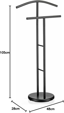 Стійка для одягу IDIMEX LAURENZ - чорна металева з вішалкою для штанів