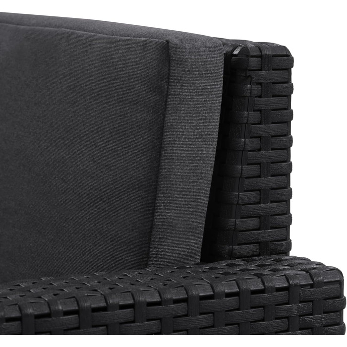 Диван садовий Allibert Victoria 2-місний, ротанг, сірий, з подушками, 129x63x77 см