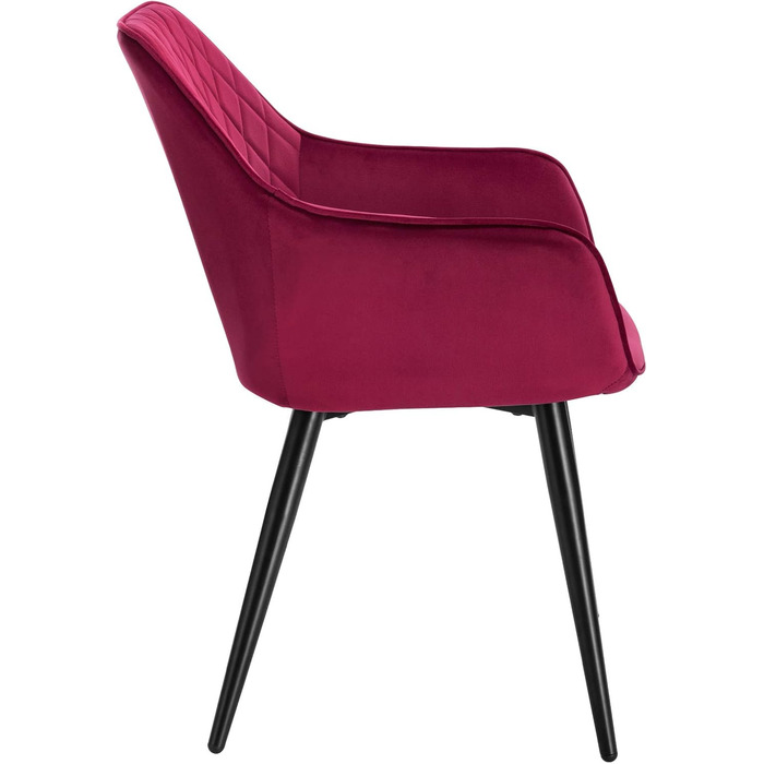 Крісла для їдальні WOLTU, 1 шт., для кухні, вітальні, оббивка з велюру, металеві ніжки, темно-червоний колір