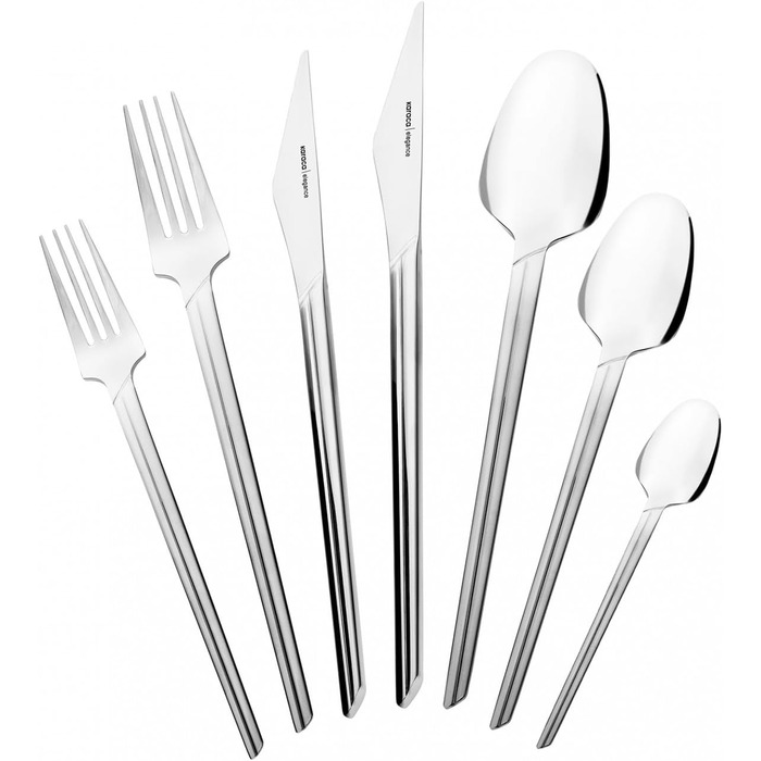 Karaca Midway Набір столових приборів на 12 осіб (84 шт.) - нержавіюча сталь, ножі, виделки, ложки. Кухонний набір столових приборів