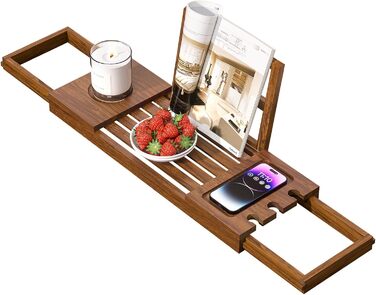 Підставка для ванни з теку - розширювана, для ванни, Hoz, унікальний подарунок на новосілля