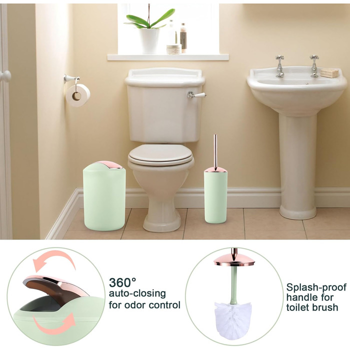 Набір аксесуарів для ванної кімнати, чорний колір: сміттєвий бак, дозатор мила, мильниця, щітка для унітазу, тримач для зубних щіток, стаканчик, піднос, контейнер для ватних паличок, органайзер для стільниці, подарунковий набір