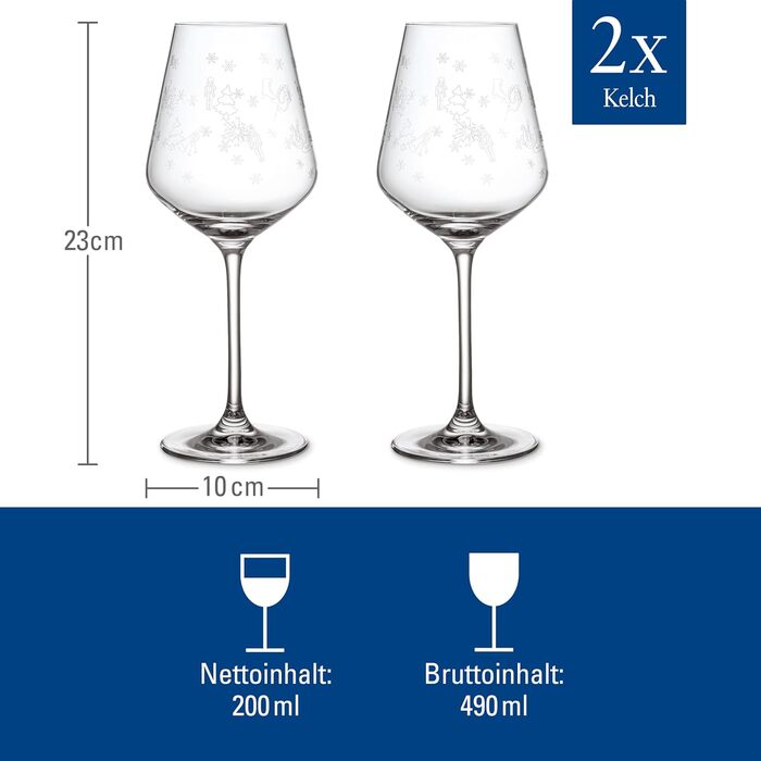 Набір келихів для шампанського та секту Villeroy & Boch Toy's Delight (2 шт.), кришталеве скло, для святкування, сумісний з посудомийною машиною