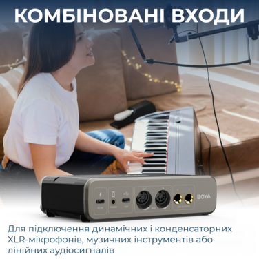 Двоканальний аудіоінтерфейс BOYA BY-AM4