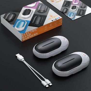 Електричні грілки для рук OUTJUT 6000mAh, 2 шт., USB, 3 режими нагріву, для спорту, кемпінгу, подарунок