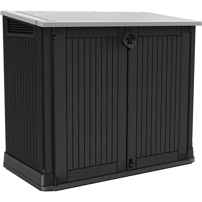 Keter Store-it-Out Midi контейнер для сміття 845 л, поліпропілен, водостійкий, сіро-чорний, з можливістю замикання, для вулиці