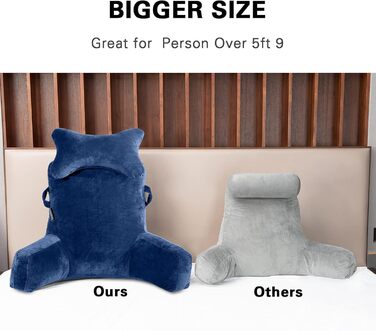 Підголовник для читання Lesekissen з регульованою підтримкою шиї та спини - сірий (Blue2)