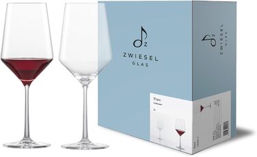 Келих для червоного вина Zwiesel Cabernet Pure (набір з 2 шт. ), витончені келихи для червоного вина, келихи для миття в посудомийній машині Tritan Crystal, виробництво Німеччина (арт. No 122315) Келих для червоного вина Каберне (2 шт.)