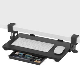 Підставка для клавіатури ETHU, висувна, 50x30 см, з кріпленням C, для монтажу під столом, ергономічна, чорна