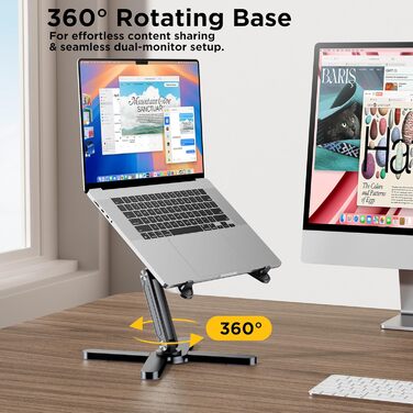 Підставка для ноутбука FoldWise X - алюмінієва, регульована, 360° - для 11-18 дюймів
