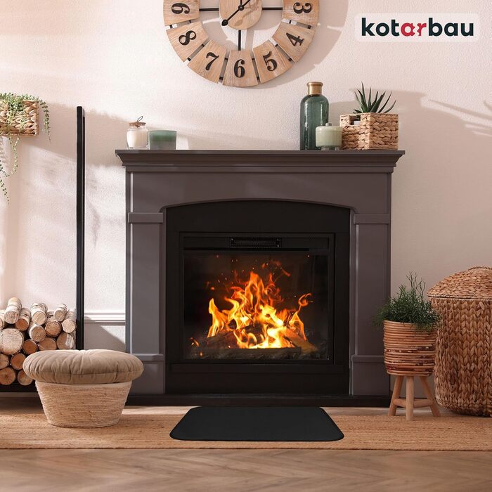 Підставка під камін KOTARBAU® з порошковим покриттям, сталева, 48 x 60 см, захист від бруду та іскр