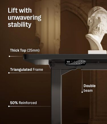 Регульований стіл MAIDeSITe S2 Pro 160x80 см: електричний, з захистом від зіткнень, чорний