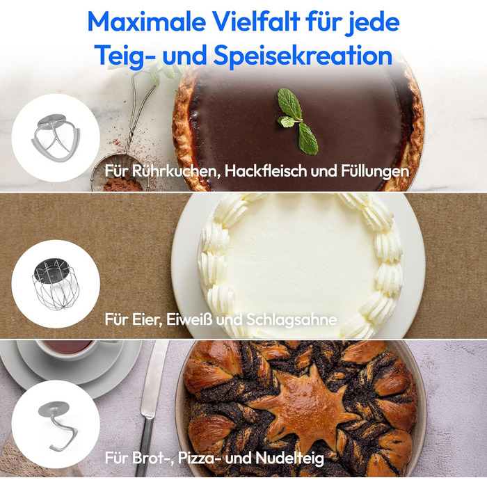 Кухонна машина MEDION MD 12600 Titan: м'ясорубка, 4.6 л чаша з нержавіючої сталі, 800 Вт, тихий двигун, сенсорне дисплею