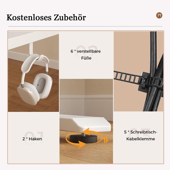 Електричний кутовий стіл Klicelor з регулюванням висоти, 190 x 155 см. 3 функції пам'яті, антиколізійна технологія, ергономічний комп'ютерний стіл, білий