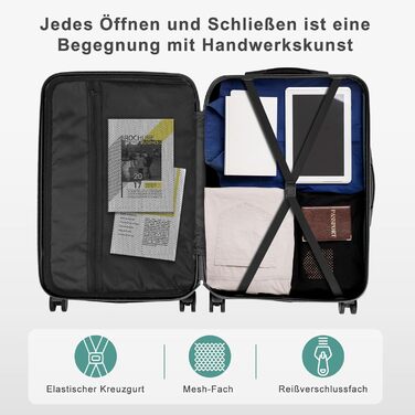 Набір валіз LALAHO 4 шт. з косметичками, з ABS пластику, турецький, з захисними куточками (смужки)
