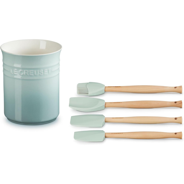 Набір кухонних аксесуарів Le Creuset Craft Series з керамічним казаном, 5 предметів, колір Морська сіль (Sea Salt)