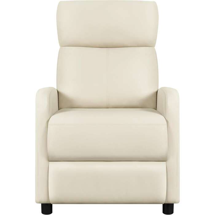 Крісло-релакс Yaheetech з регульованою підніжкою, крісло для телевізора, диван-крісло, крісло для відпочинку (Бежеве, штучна шкіра)