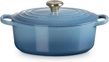 Le Creuset Signature Чавунна сковорода з кришкою, овальна, 29 см, 8.9 л, для всіх типів плит, Kirschrot (Вишня)