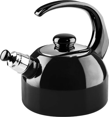 Чайник Plus, класична емаль чорного кольору, 2 літри, діаметр 18 см, емаль чорного кольору