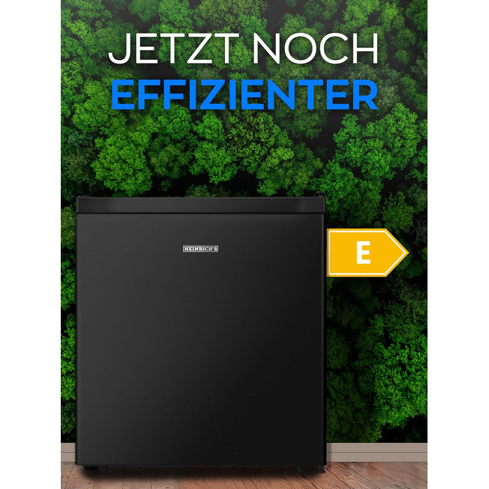 Міні-барний холодильник HEINRICHS 45 л компактний, тихий 39 дБ, з відсіком для охолодження, для офісу та вулиці (чорний)