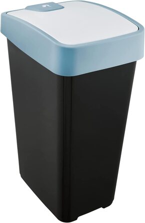 Контейнер для відходів преміум-класу keeeper з відкидною кришкою, м'який на дотик, магнієвий, графітово-сірий (45 л, скандинавський синій)