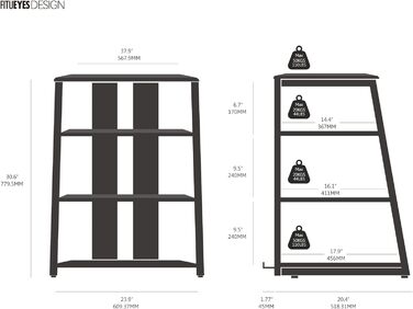 Стійка FITUEYES HiFi Wood & Steel, Поворотний стіл з регульованими полицями, 652x78 см Чорний