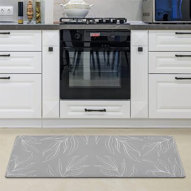 Домашній кухонний килимок Paco, кухонний килимок, кухонний килимок з ПВХ, нековзний килимок для кухні, килимок для підлоги різного малюнка, колір розмір (45x120 см, сірий 1)
