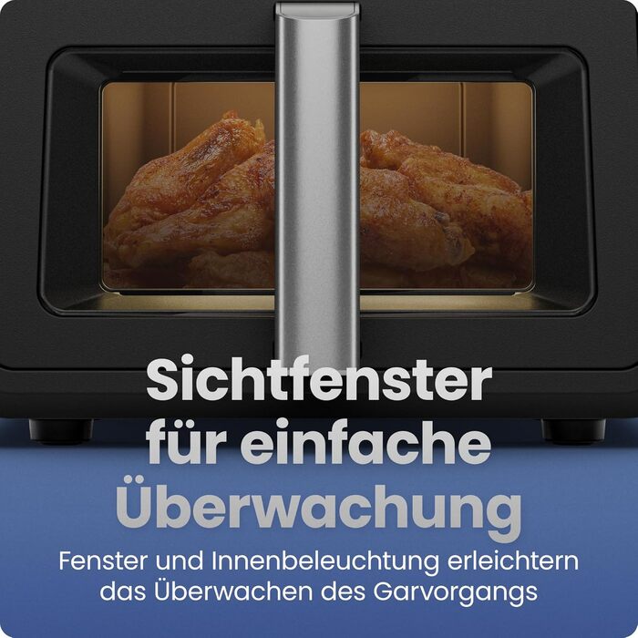 Фритюрниця Chefman TurboFry 8.5 л, 6-в-1, чорна: смаження, випікання, гриль, розігрів, гідратація, розморожування