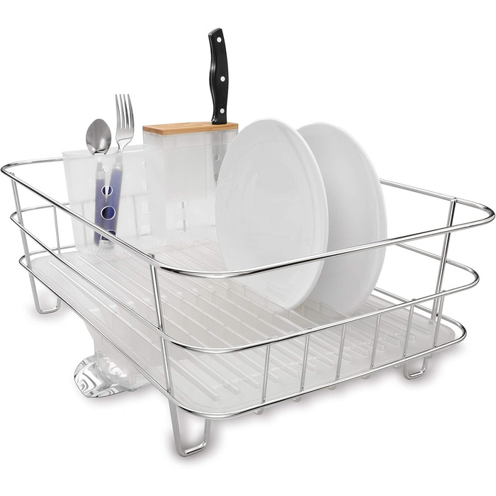 Сушарка для посуду Simplehuman KT1104 компактна, пластик, 5 років гарантії, нержавіюча сталь