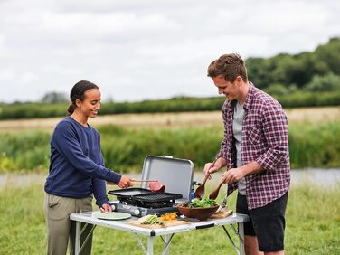 Газовий набір Campingaz 2 Grill & Go CV - плитка з 2 конфорками, для кемпінгу, з використанням газових картриджів, 3.6 Вт