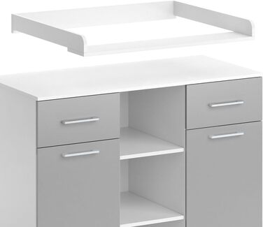 Комод-гойдалка Vicco Leonie з люлькою, білий, 113 x 100 см (сірий)