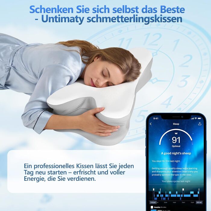 Ортопедична подушка для сну з Memory Foam - для бокових, спинних та животоположних позицій. З покриттям з льонової тканини (білий, сірий)