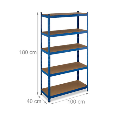 Полиця Relaxdays Blue Heavy Duty з 5 ярусами