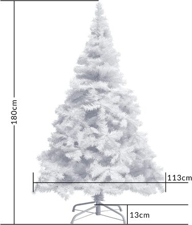 Штучна Різдвяна ялинка Casaria, 350 загострених металевих підставок, 150 см, щільні гілки з ПВХ, Різдвяна ялинка, Різдвяна ялинка, Біла