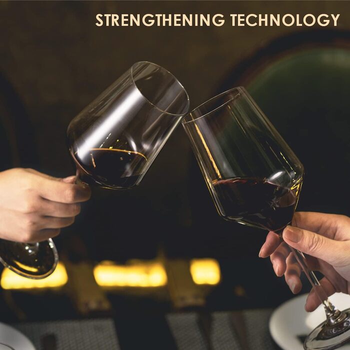 Набір келихів для вина PROST! 6 шт., 491 мл, з кришталевого скла без свинцю, для червоного та білого вина, 496 мл, підходить для миття в посудомийній машині