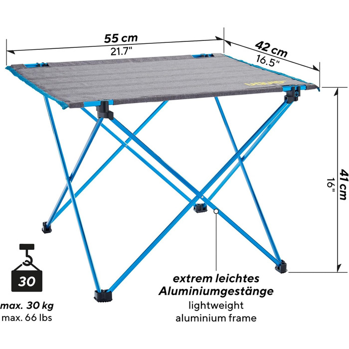 Кемпінговий стіл Uquip Liberty Camping Розкладний стіл Rolling Table LW Розкладний стіл Light Alu