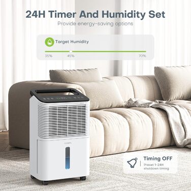 Електричний осушувач повітря 16л/день з автоматичним режимом, таймером та індикатором вологості