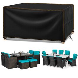 Водонепроникний чохол для садово-патіо меблів 420D Oxford, 190x140x90 см, чорний