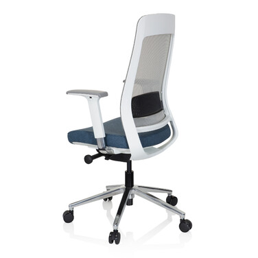 Офісне крісло / поворотне крісло CHIARO T2 WHITE сітка / тканина сіра / синя hjh OFFICE