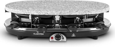 Раклет Klarstein Steaklette All-U-Can-Grill - 1500 Вт, 8 осіб з каструлею, плавно регульована температура, 4-в-1, без підставки та дерев'яної лопатки Гриль 4-в-1 без підставки та дерев'яної лопатки