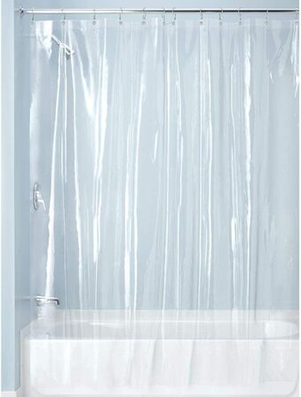 Шторка для душу iDesign, водонепроникна, довга, Eva, 183 x 213 см, прозора (183 см x 183 см, прозора)
