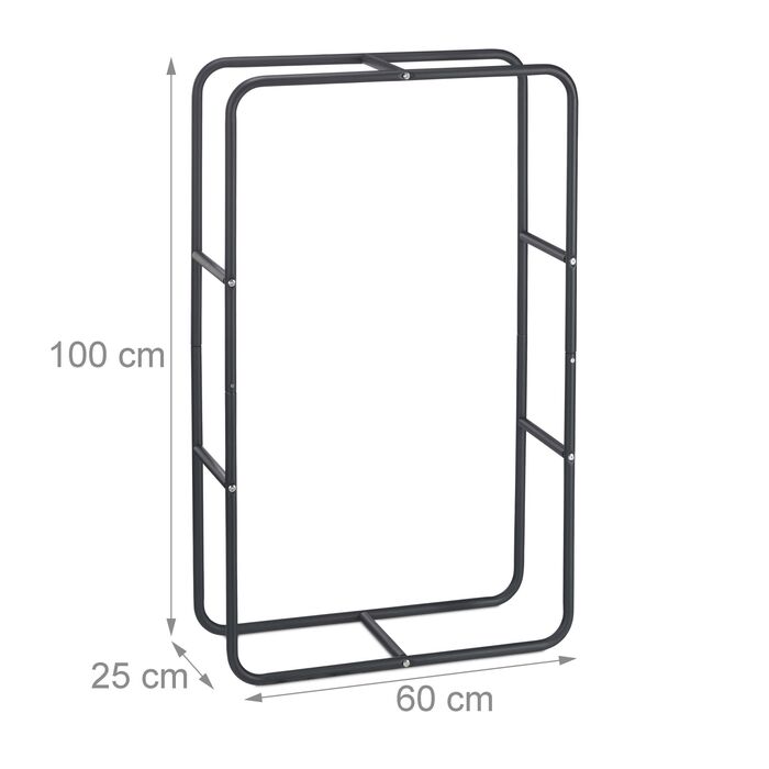 Стильна металева полиця для дров Relaxdays